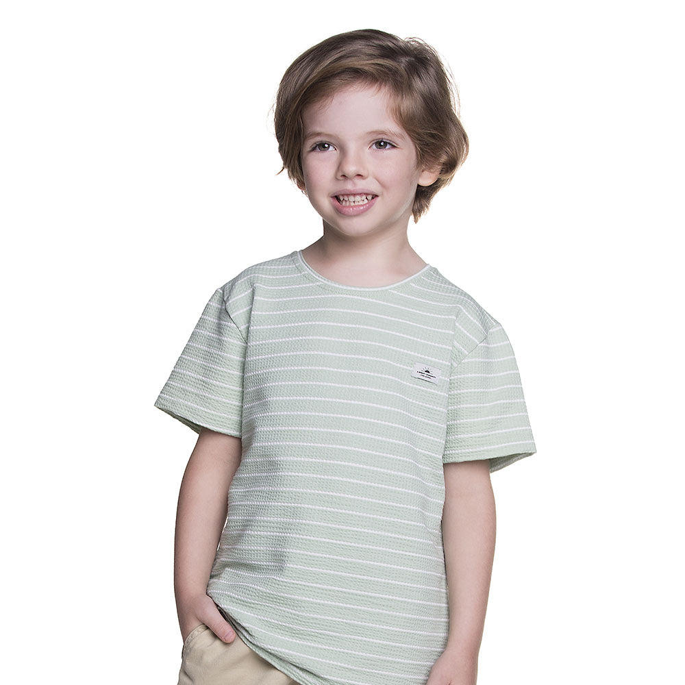 Camiseta Infantil Menino Malha Canelada Listrada - Have Fun