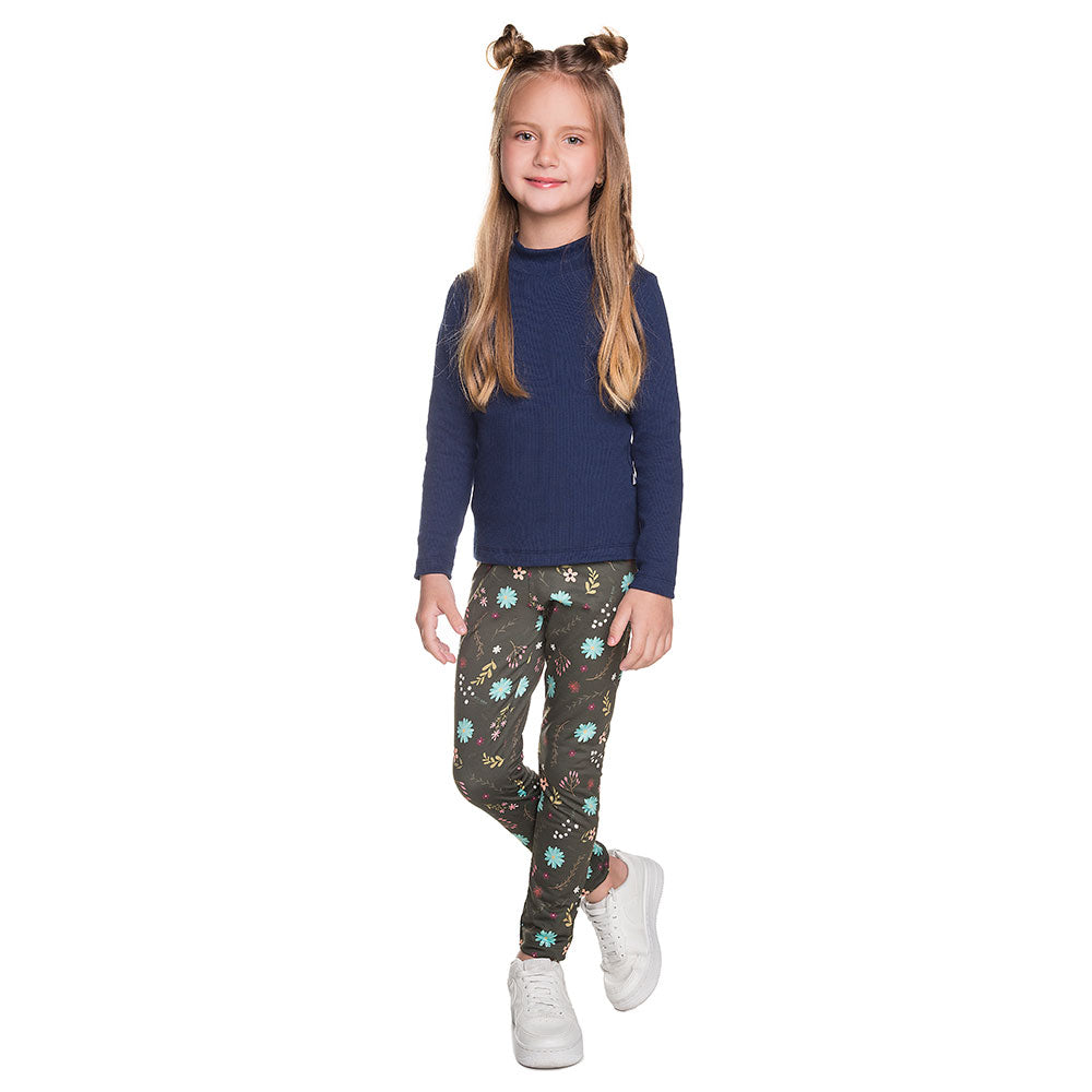 Legging Infantil Malha Térmica Inverno Flores - Have Fun