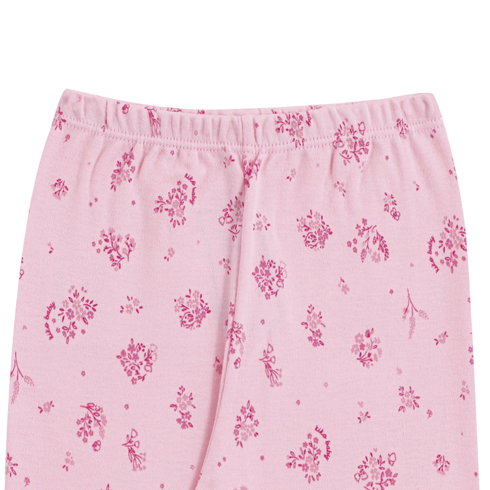 Calça Bebê Menina Suedine Flores Rosa - Kiko Baby