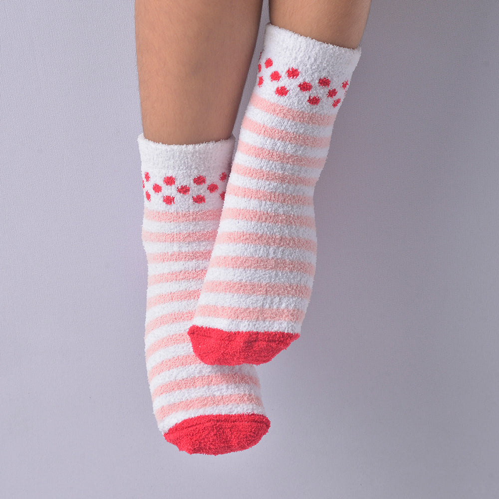 Meia Felpuda Infantil Menina 26-30 Listras - Pimpolho