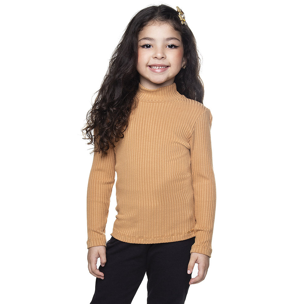 Blusa Manga Longa Infantil em Viscose Canelada - Have Fun