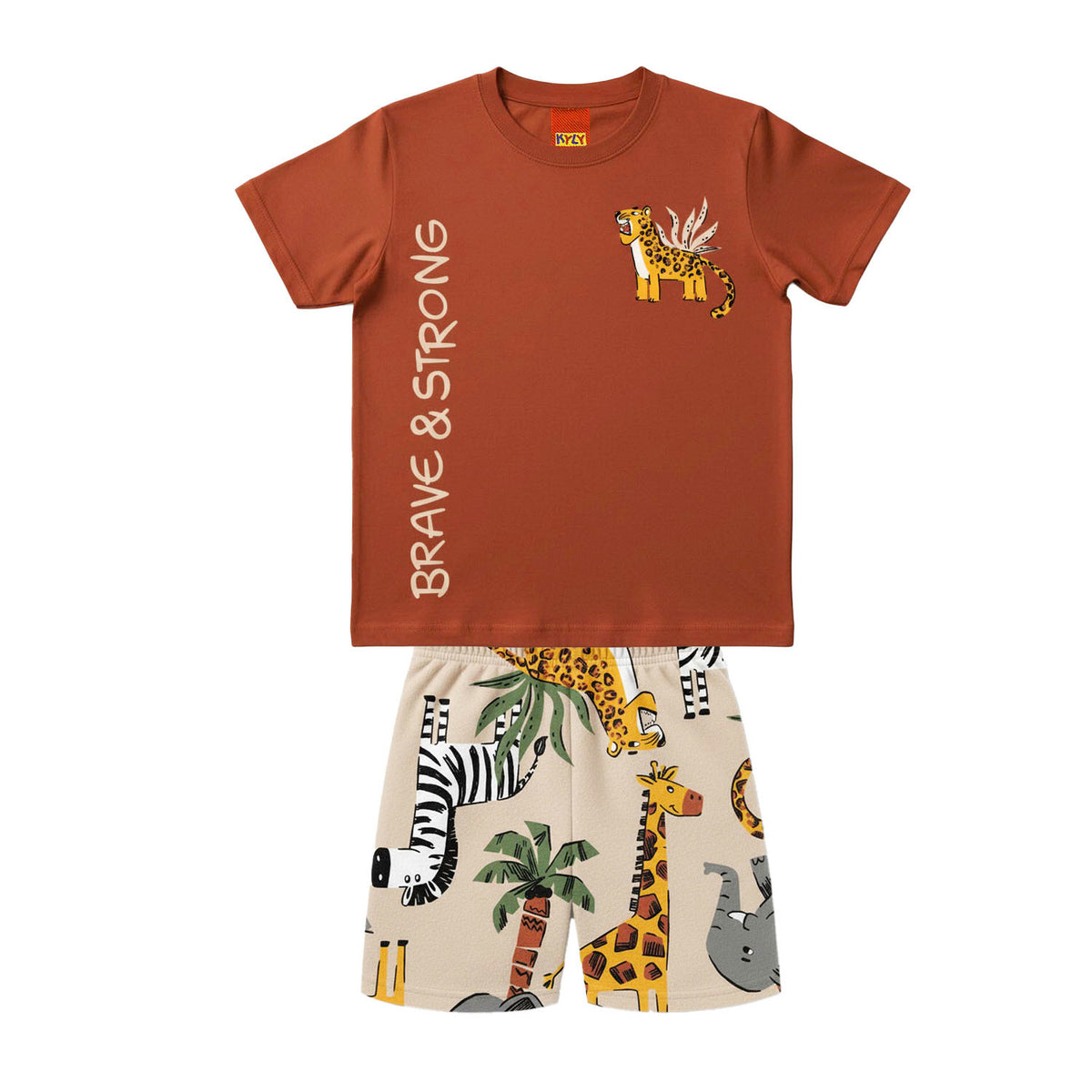 Conjunto Infantil Menino Camiseta e Bermuda Safári - Kyly