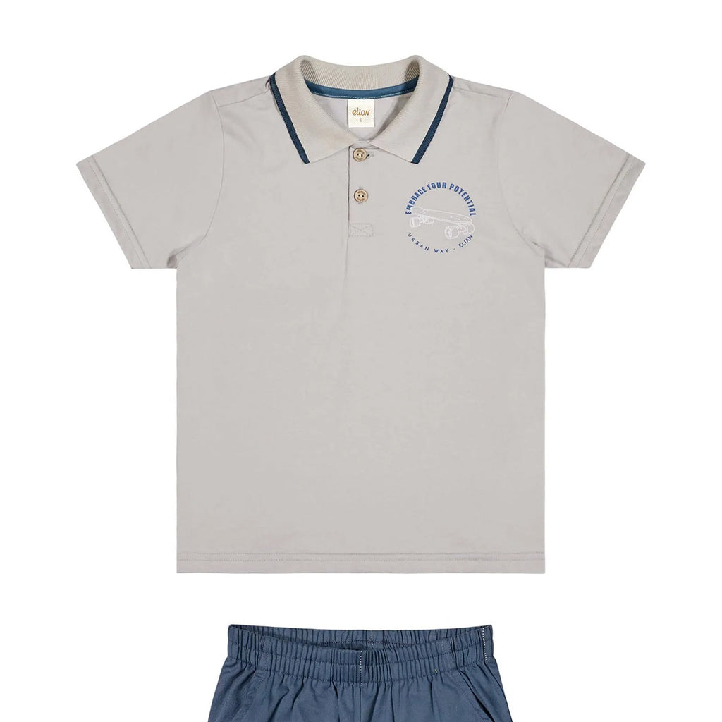Conjunto Infantil Menino Camisa Polo e Bermuda - Elian