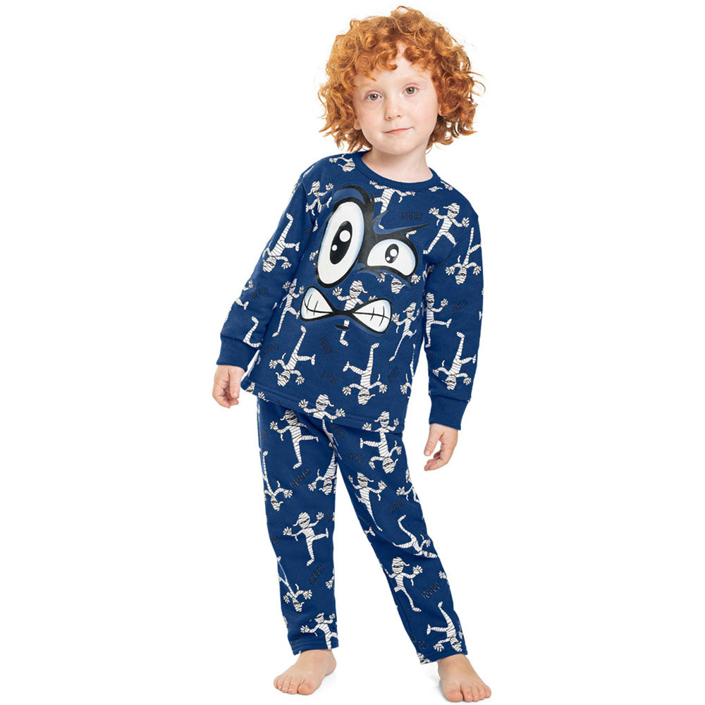 Pijama Infantil Moletom Peluciado Brilha no Escuro Monstrinho - Kyly