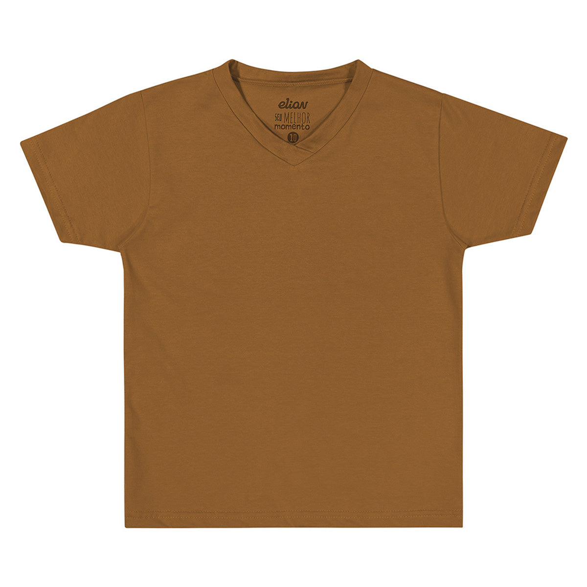 Camiseta Infantil Masculina Lisa Meia Malha Gola V - Elian