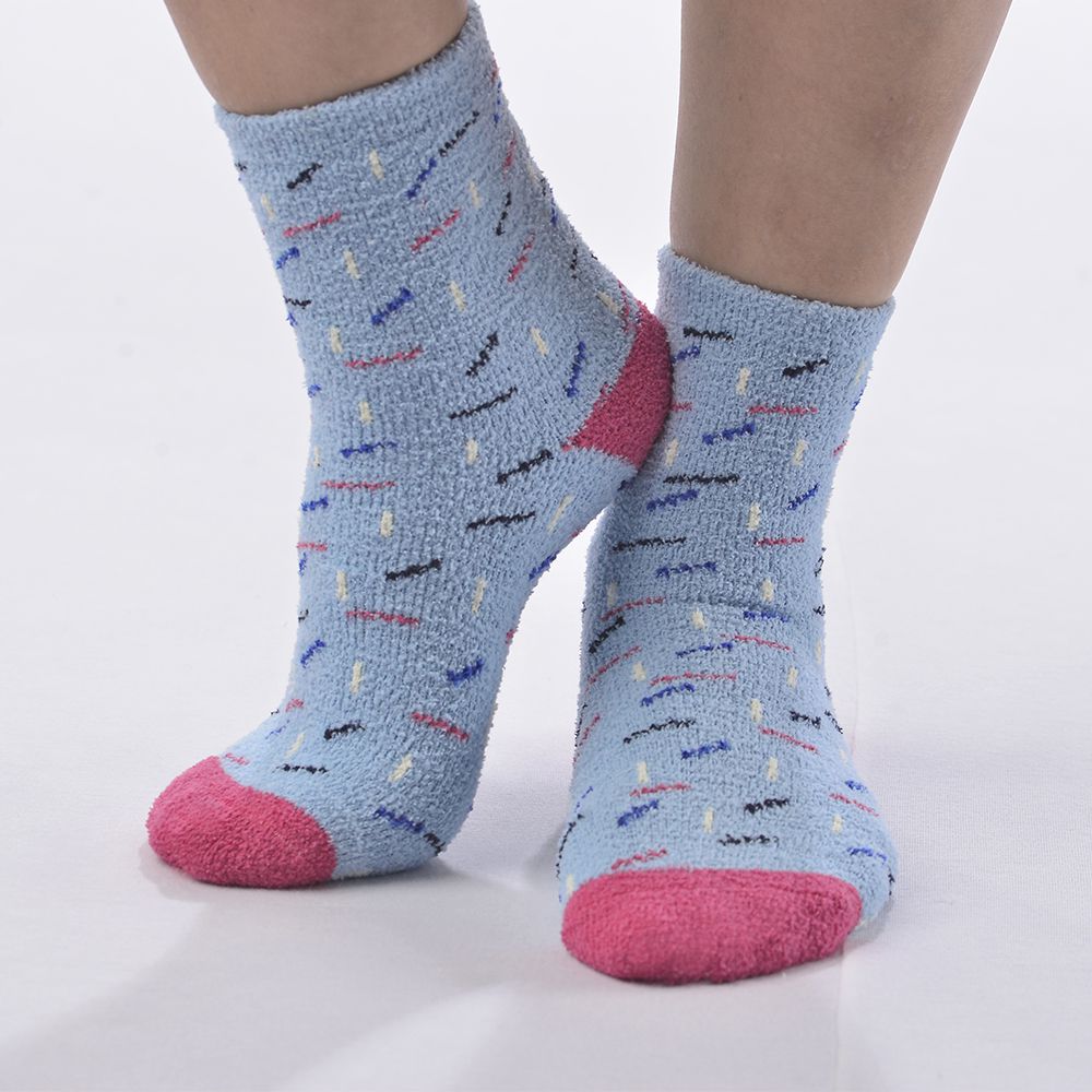 Meia Felpuda Infantil Menina 31-34 Azul Confeti - Pimpolho