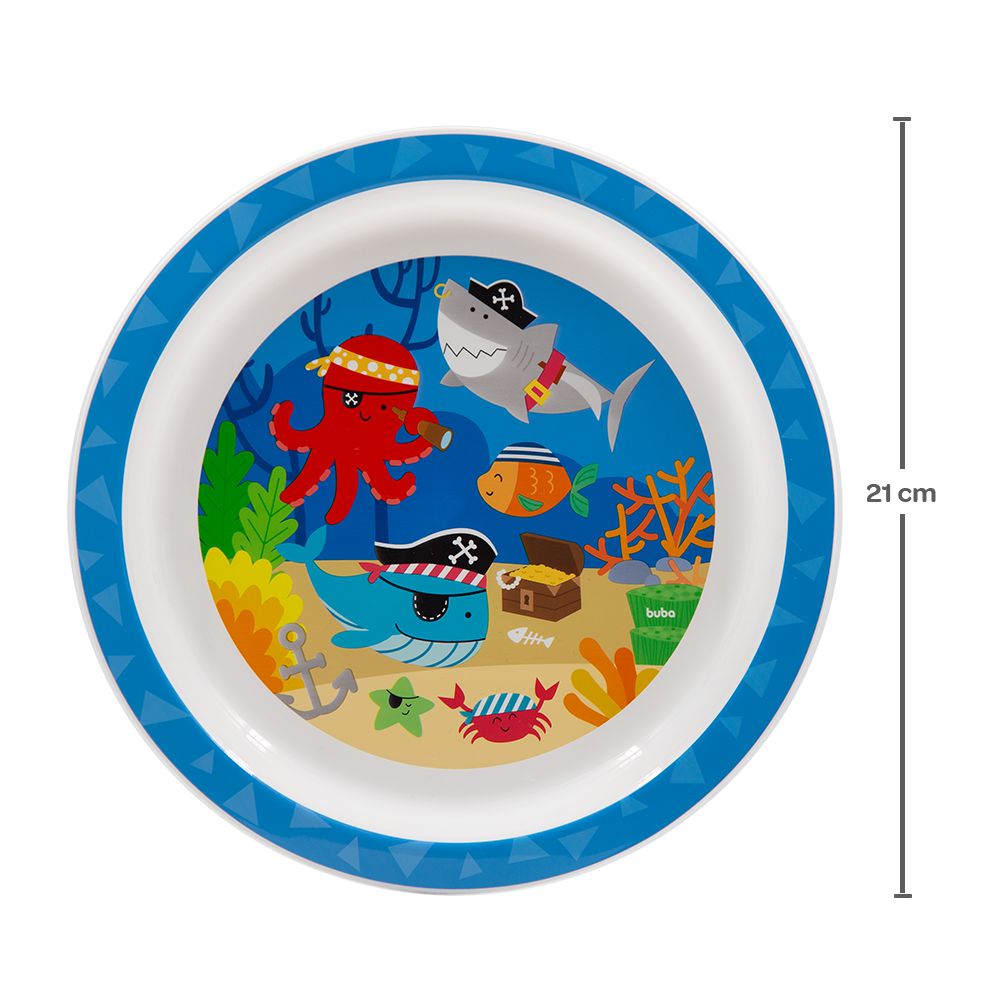 Prato Bebê Infantil Raso Aventuras Pirata - Buba