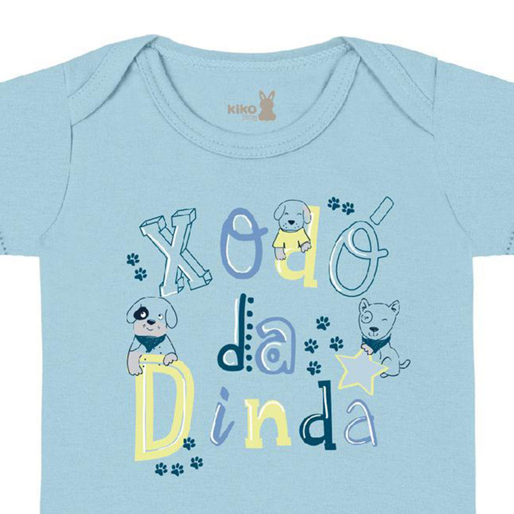 Body Manga Curta Bebê Menino Xodó da Dinda - Kiko Baby