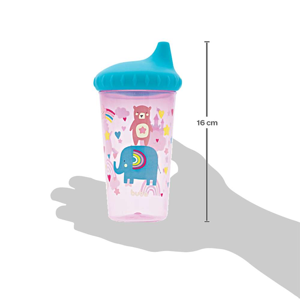 Copo de Transição Bebê Antivazamento (12+ Meses) 300ml Rosa - Buba