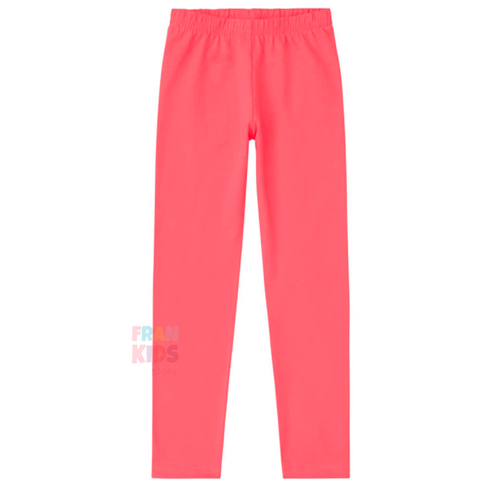 Calça Legging Infantil Básica em Cotton Rosa Confeti  - Kyly