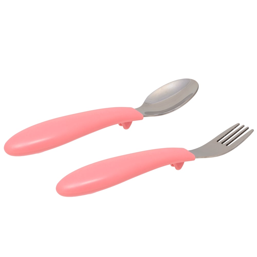 Kit Talher Bebê Colher e Garfo Buba Zoo Rosa - Buba