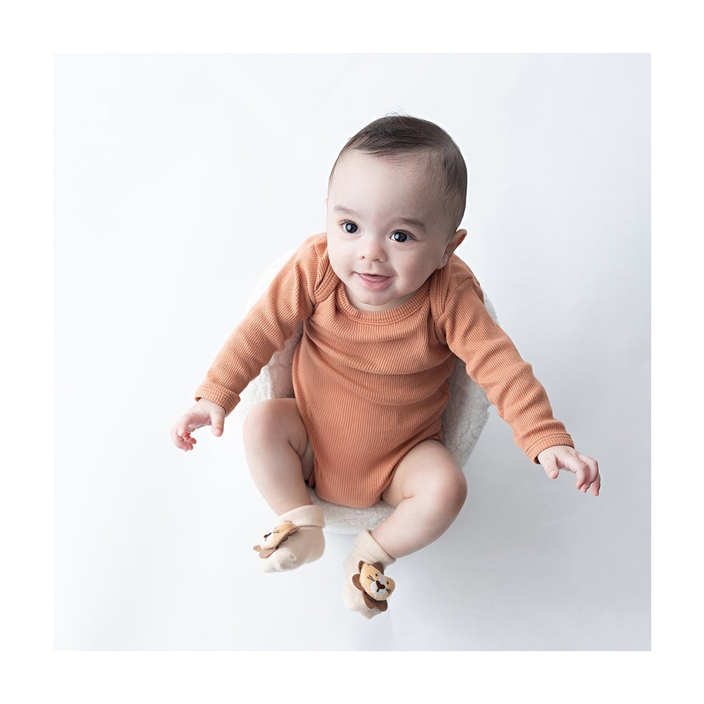 Meia Bichinho Bebê Menino RN C/ Chocalho Leão - Pimpolho