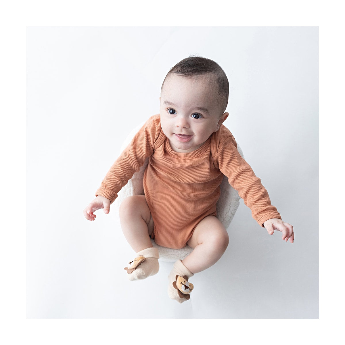 Meia Bichinho Bebê Menino RN C/ Chocalho Leão - Pimpolho