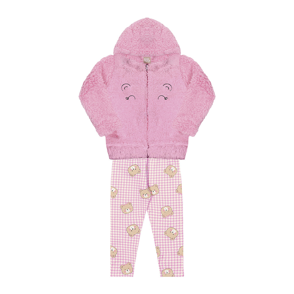 Conjunto Infantil Menina Pelo Sherpa e Molecotton - Kiko e Kika