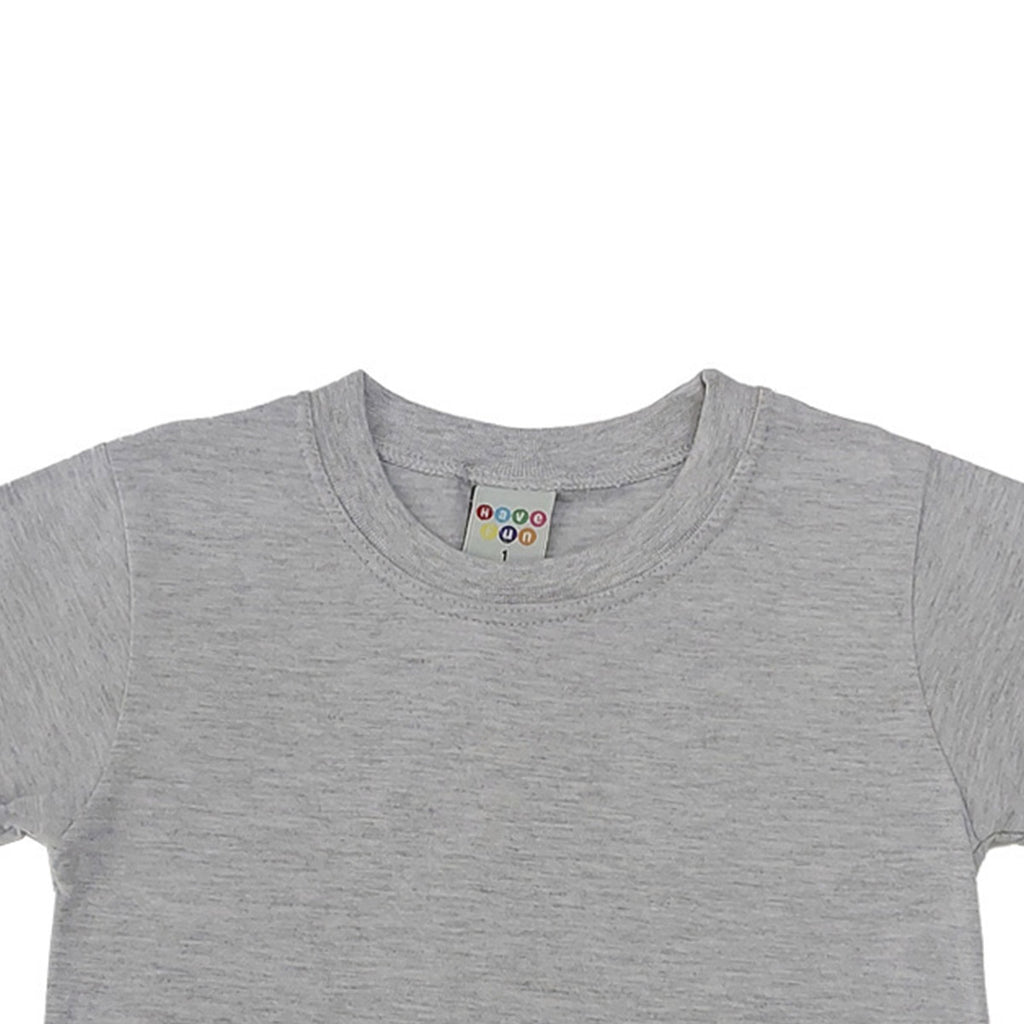 Camiseta Básica Infantil Menino Lisa Cinza Claro - Have Fun