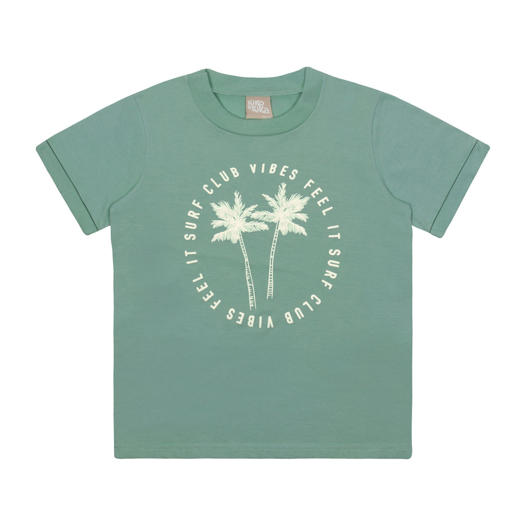 Camiseta Infantil Menino Meia Malha Tropical - Kiko e Kika