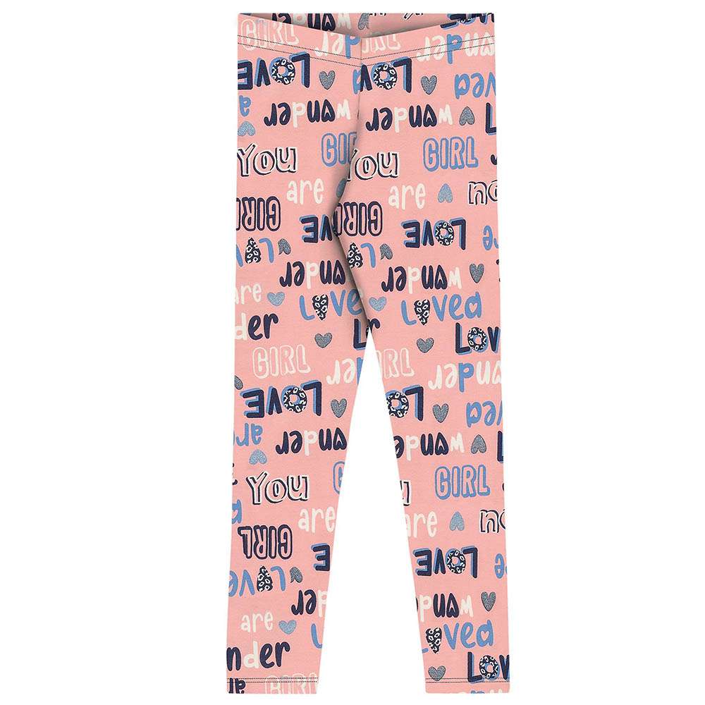Calça Legging em Cotton Leve Estampada Rosa - Elian