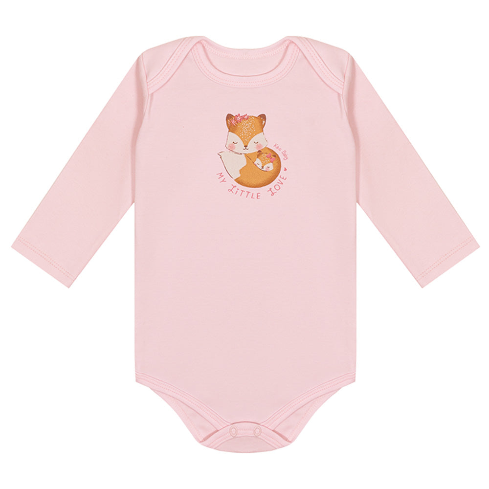 Body Manga Longa Bebê Menina Raposa - Kiko Baby