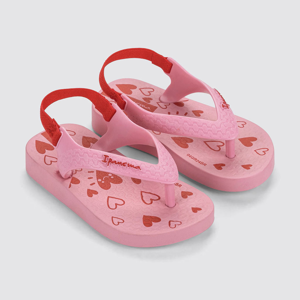 Chinelo de Dedo de Bebê Menina Classic Corações - Ipanema