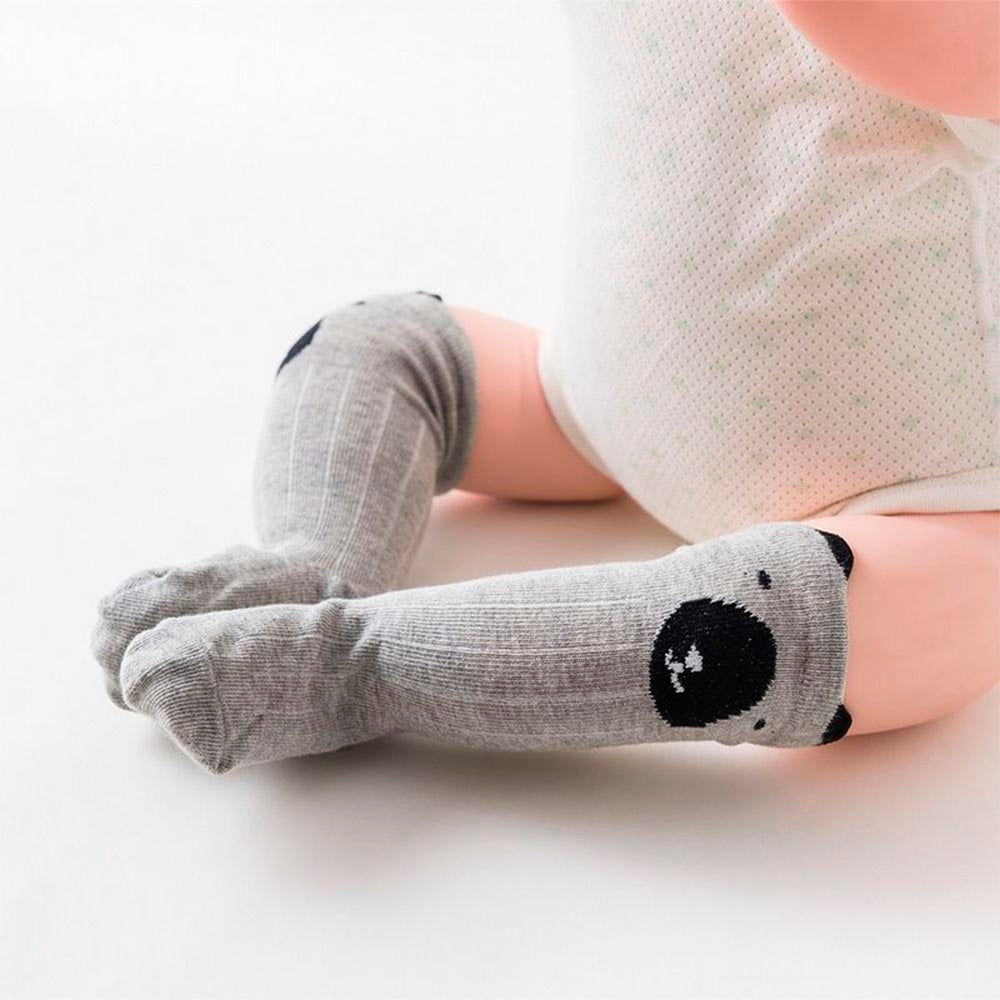 Meia 3/4 Com Antiderrapante Bebê Infantil - Cinza Urso