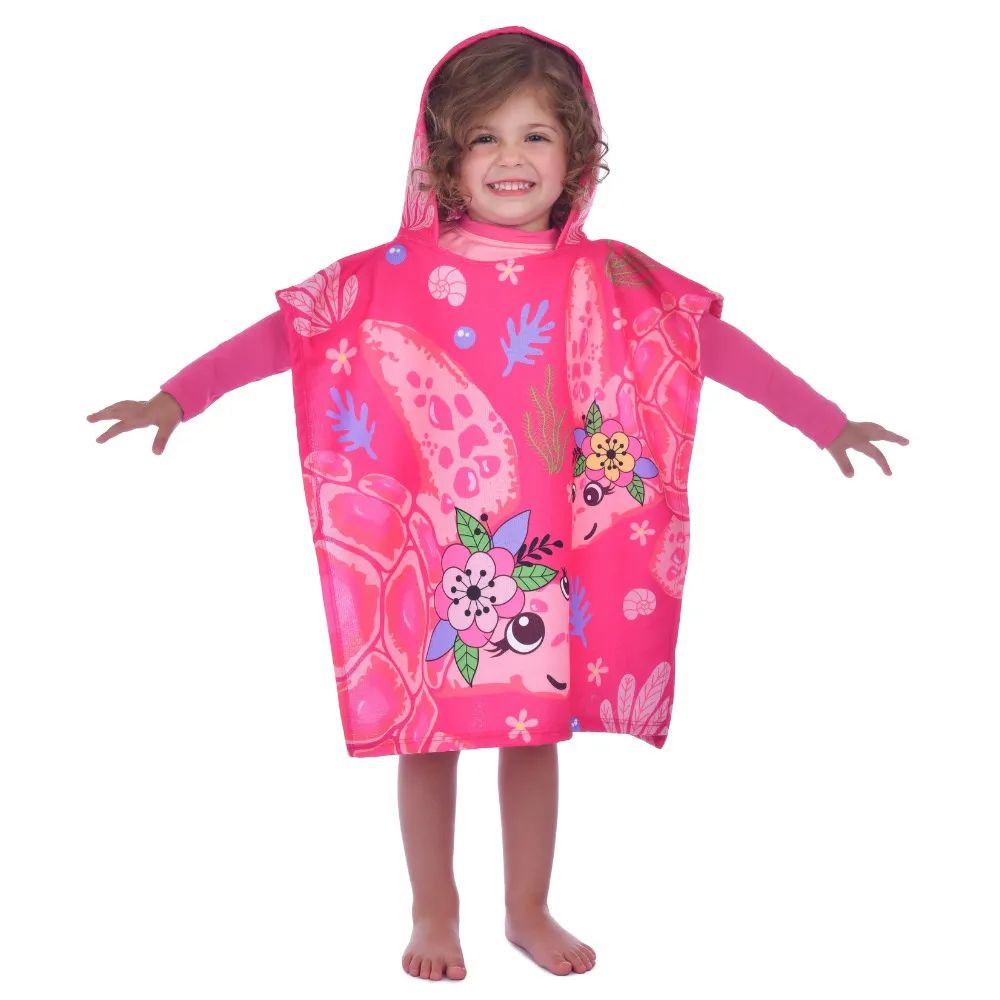 Toalha Poncho Bebê Menina Tartarugas - Everly
