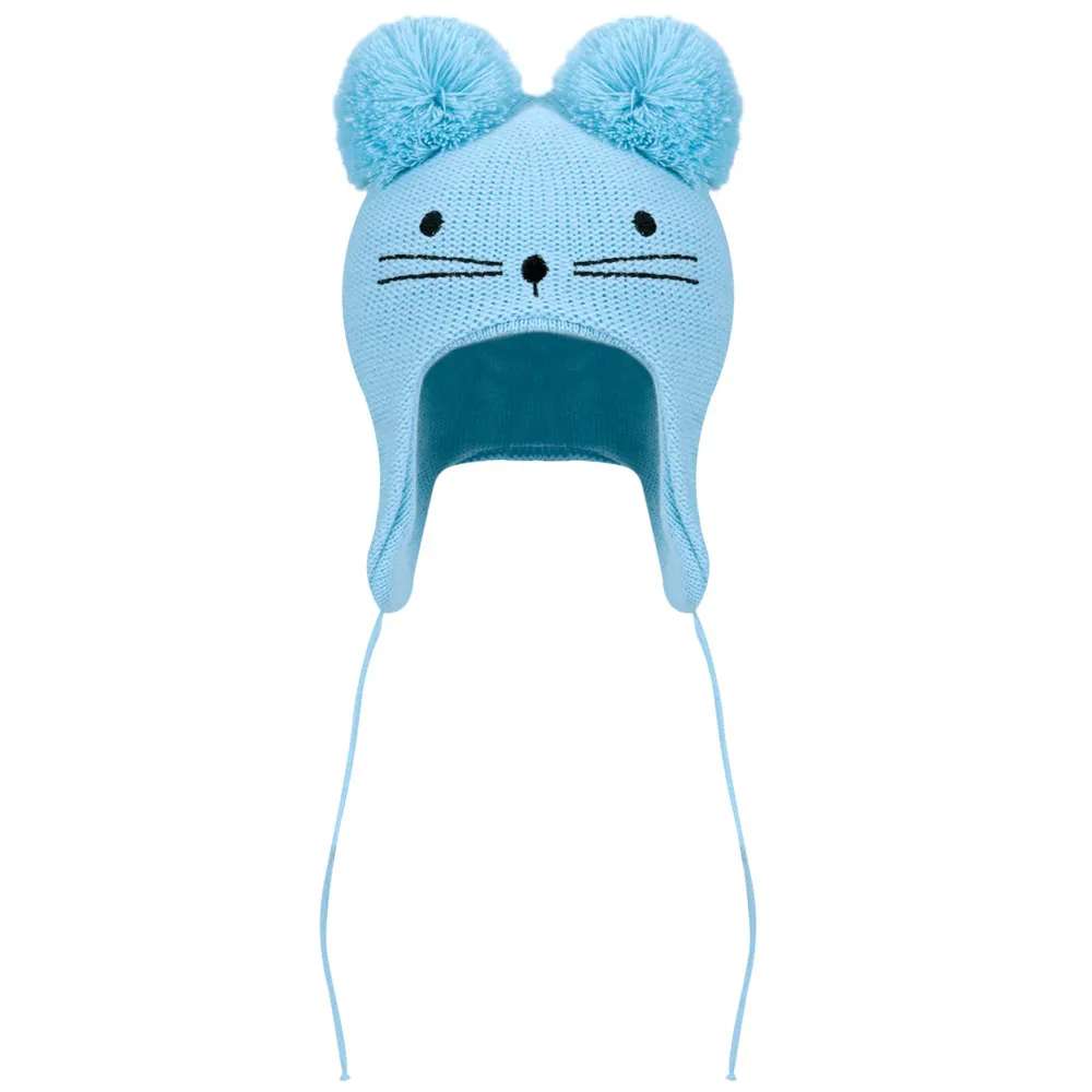 Touca Acrílica Com Pompom e Bordado Gatinho - Everly