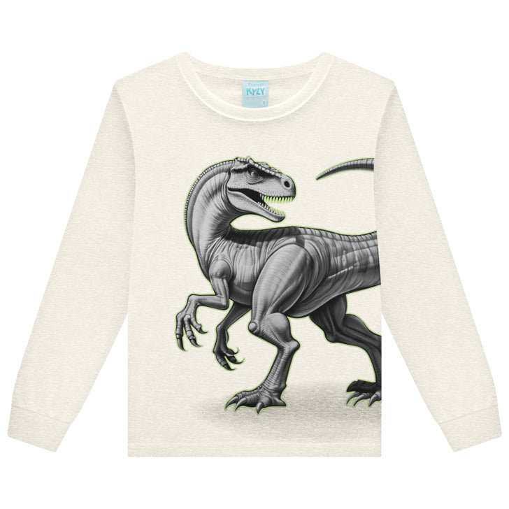 Pijama Menino em Meia Malha Brilha no Escuro Dino - Kyly