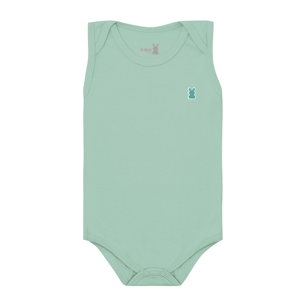 Body Regata Bebê Unissex Timeless Liso Em Suedine - Kiko Baby