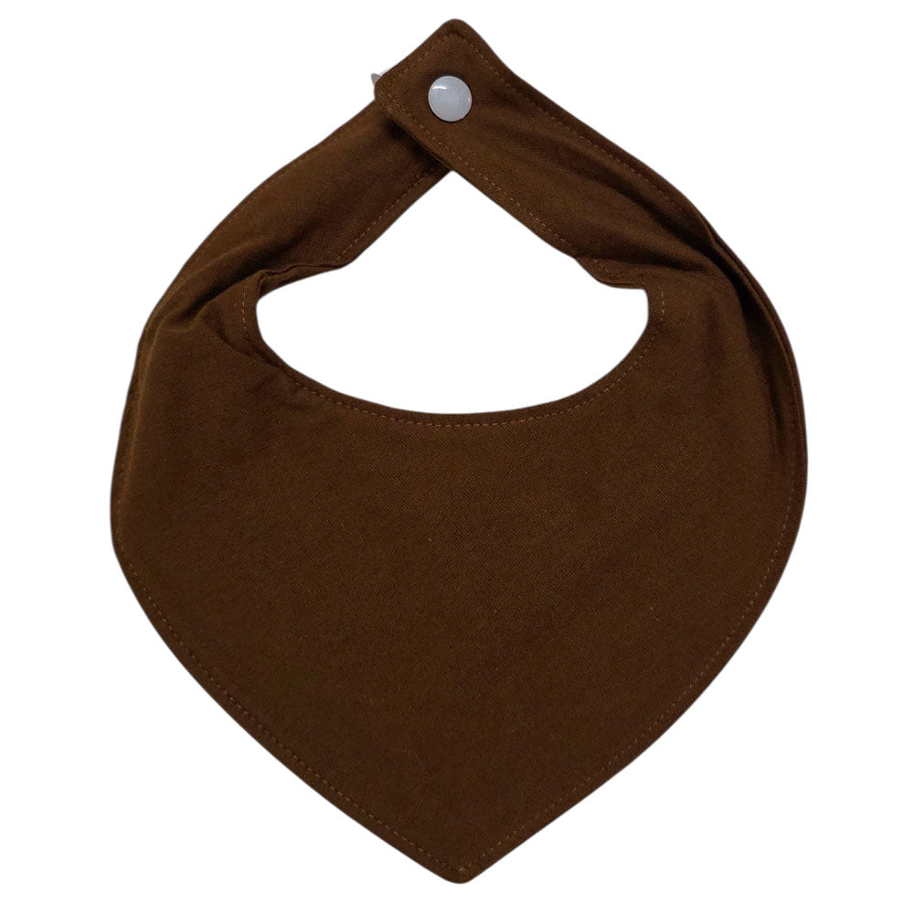 Babador Bandana Impermeável Bebê Liso Marrom
