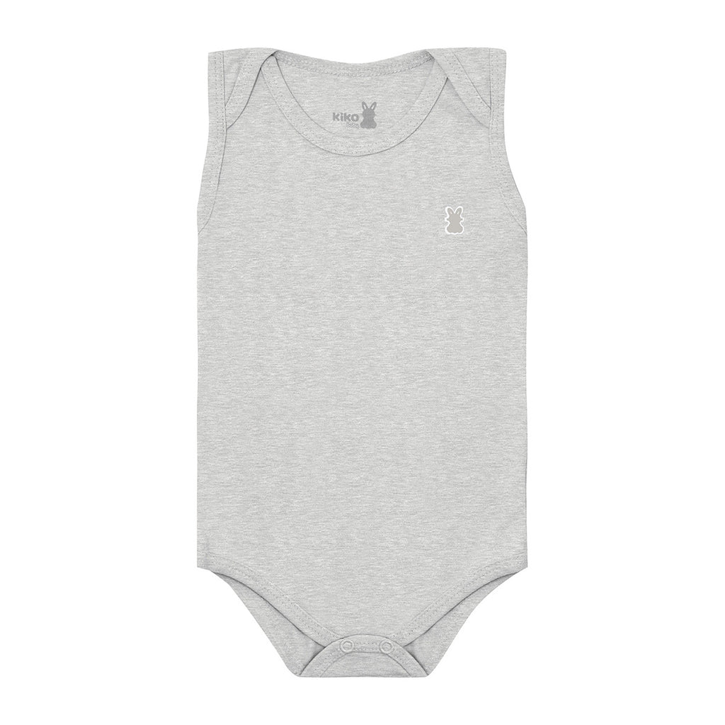 Body Regata Bebê Unissex Timeless Liso Em Suedine - Kiko Baby