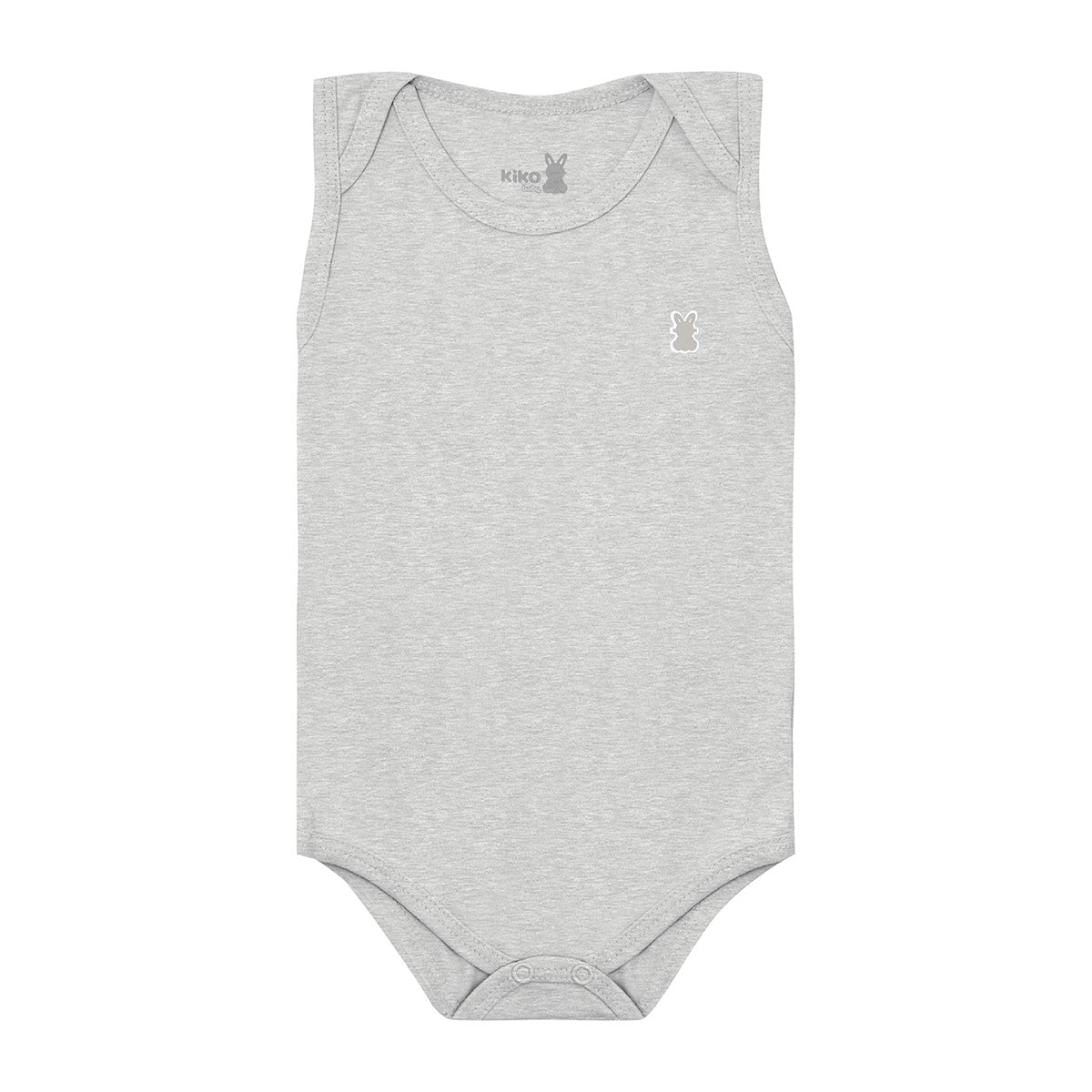 Body Regata Bebê Unissex Timeless Liso Em Suedine - Kiko Baby