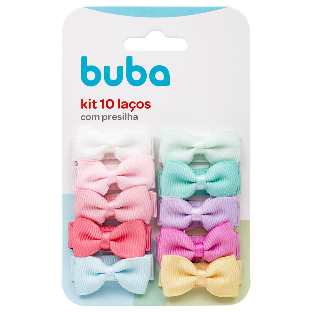 Kit 10 Laços Com Presilha Bebê - Buba