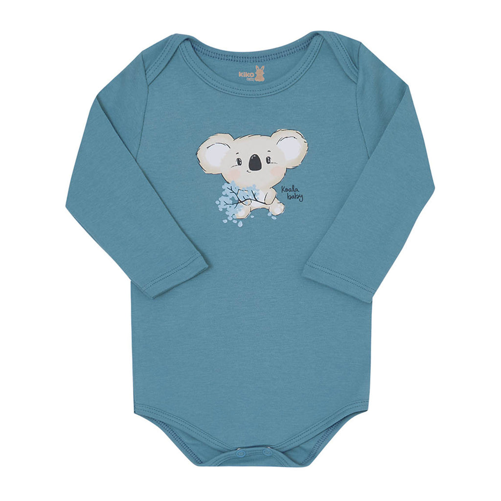 Body Manga Longa Bebê Menino Azul Coala Baby - Kiko Baby