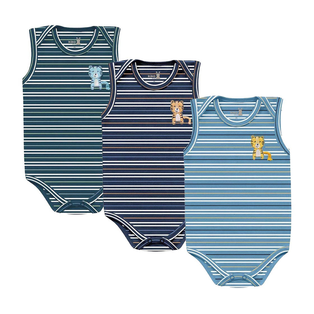 Body Regata Bebê Menino Listrado Tigre - Kiko Baby