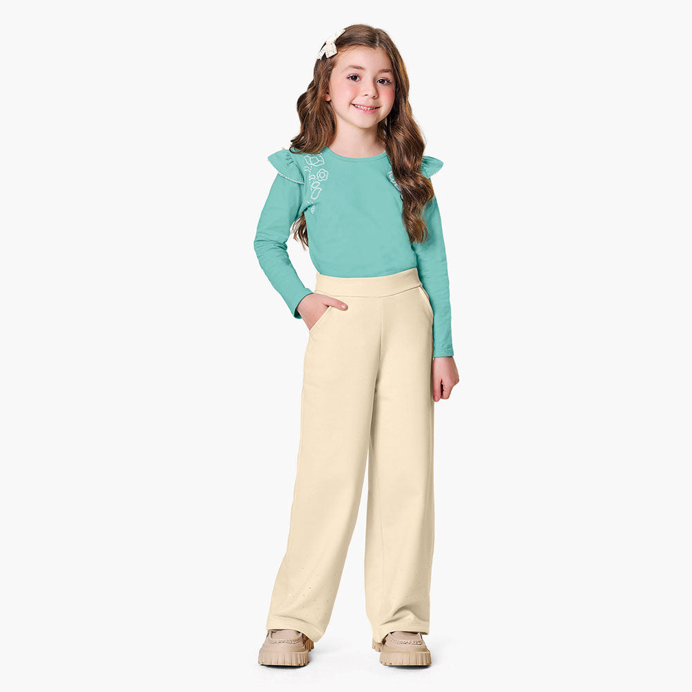 Blusa Infantil Menina em Cotton Flores - Kiko e Kika