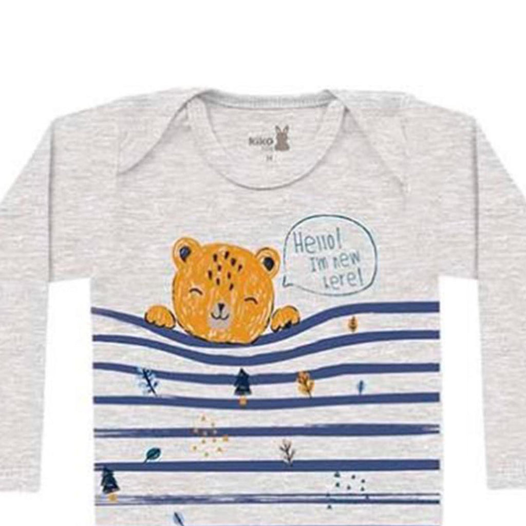 Body Manga Longa Bebê Menino Sou Novo Aqui - Kiko Baby