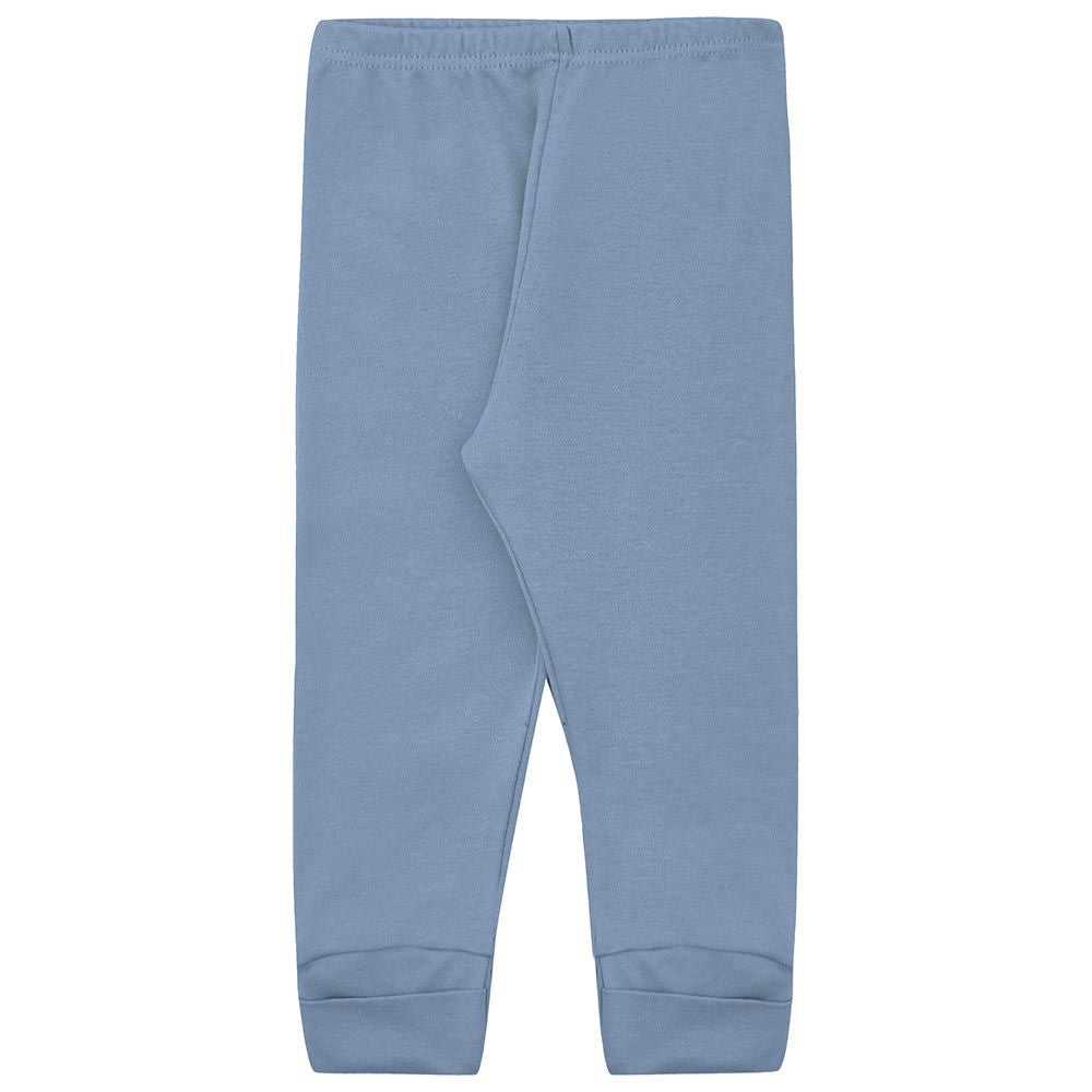 Calça / Mijão Vira Pé Bebê Liso Em Suedine - Kiko Baby