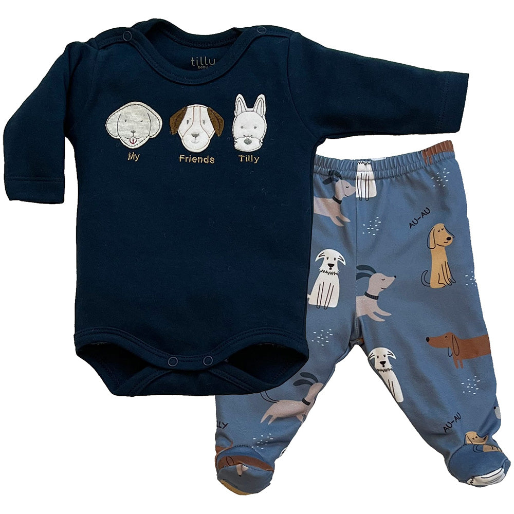 Conjunto Bebê Menino Body e Calça Cachorrinhos - Tilly Baby