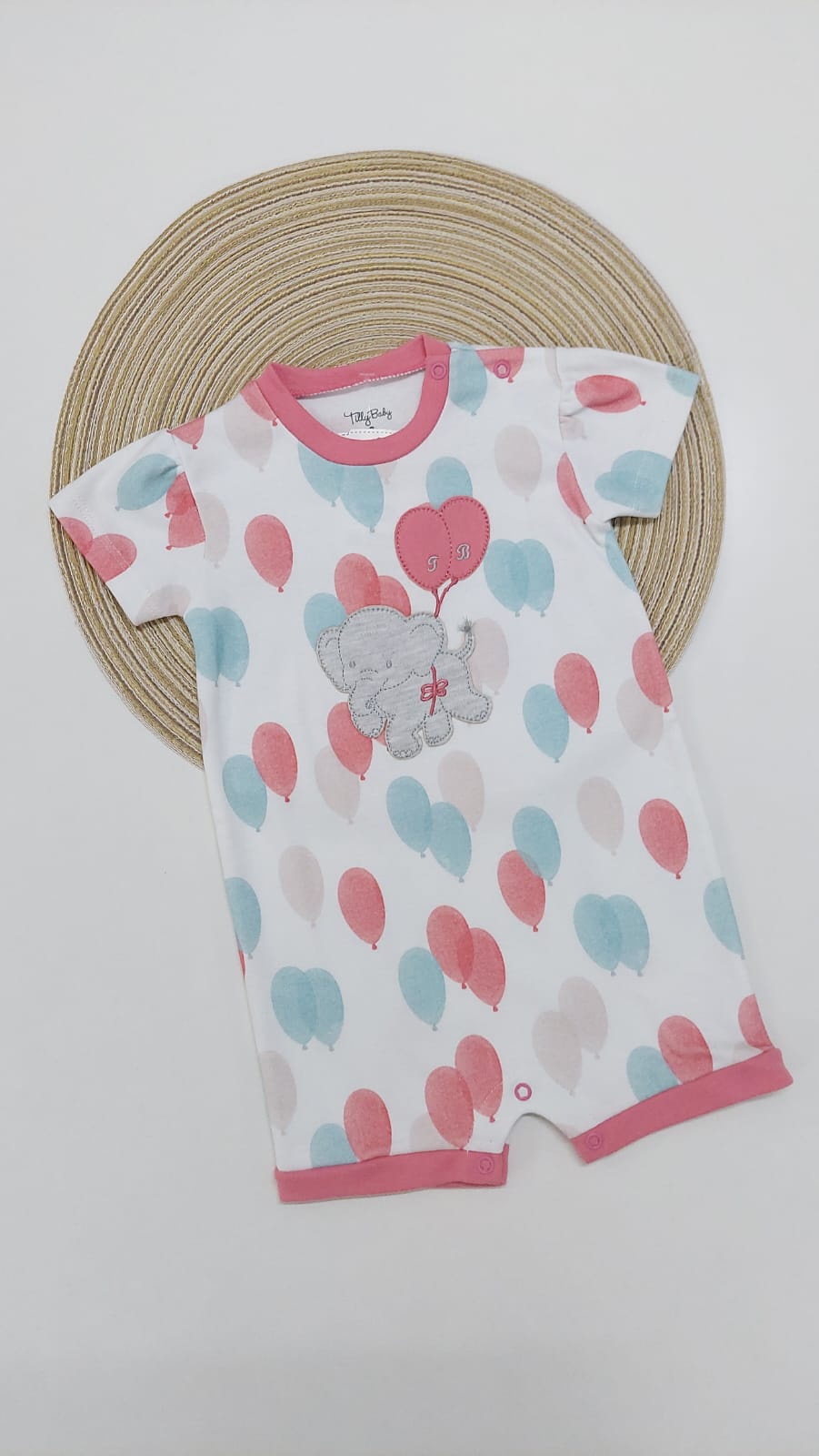 Macaquinho de Suedine Balões Rosa  - Tilly Baby