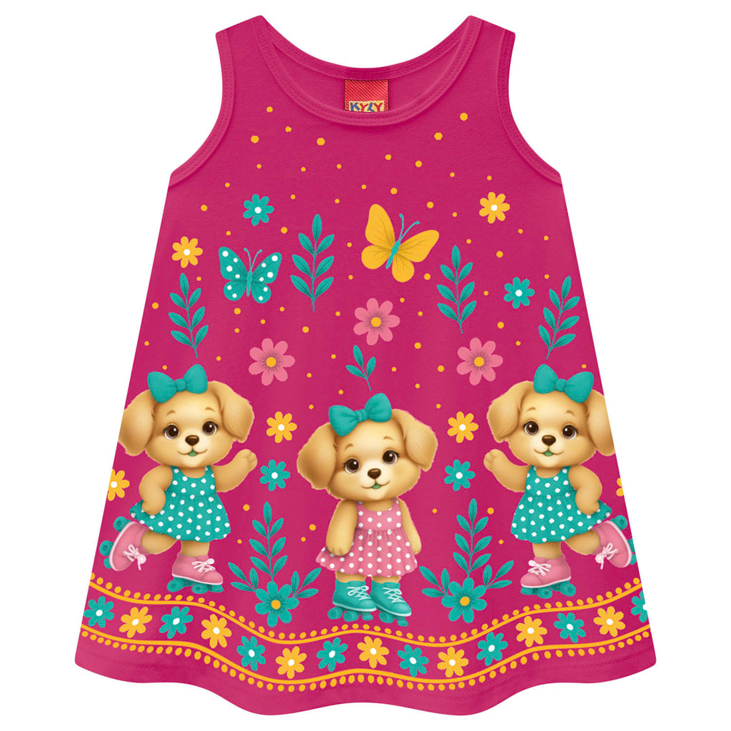 Vestido Infantil Meia Malha Cachorrinho - Kyly