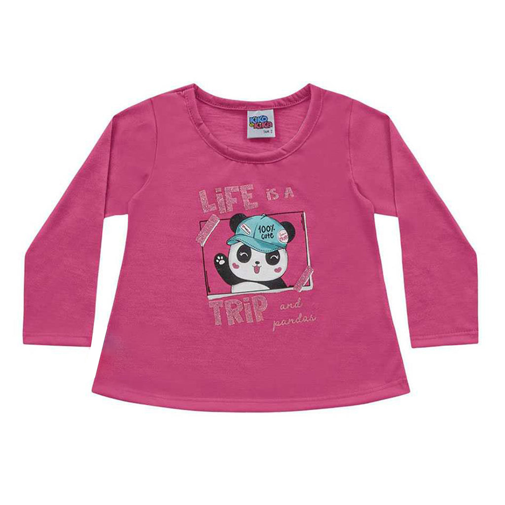 Blusa Infantil Menina Panda 100% Cute - Kiko e Kika