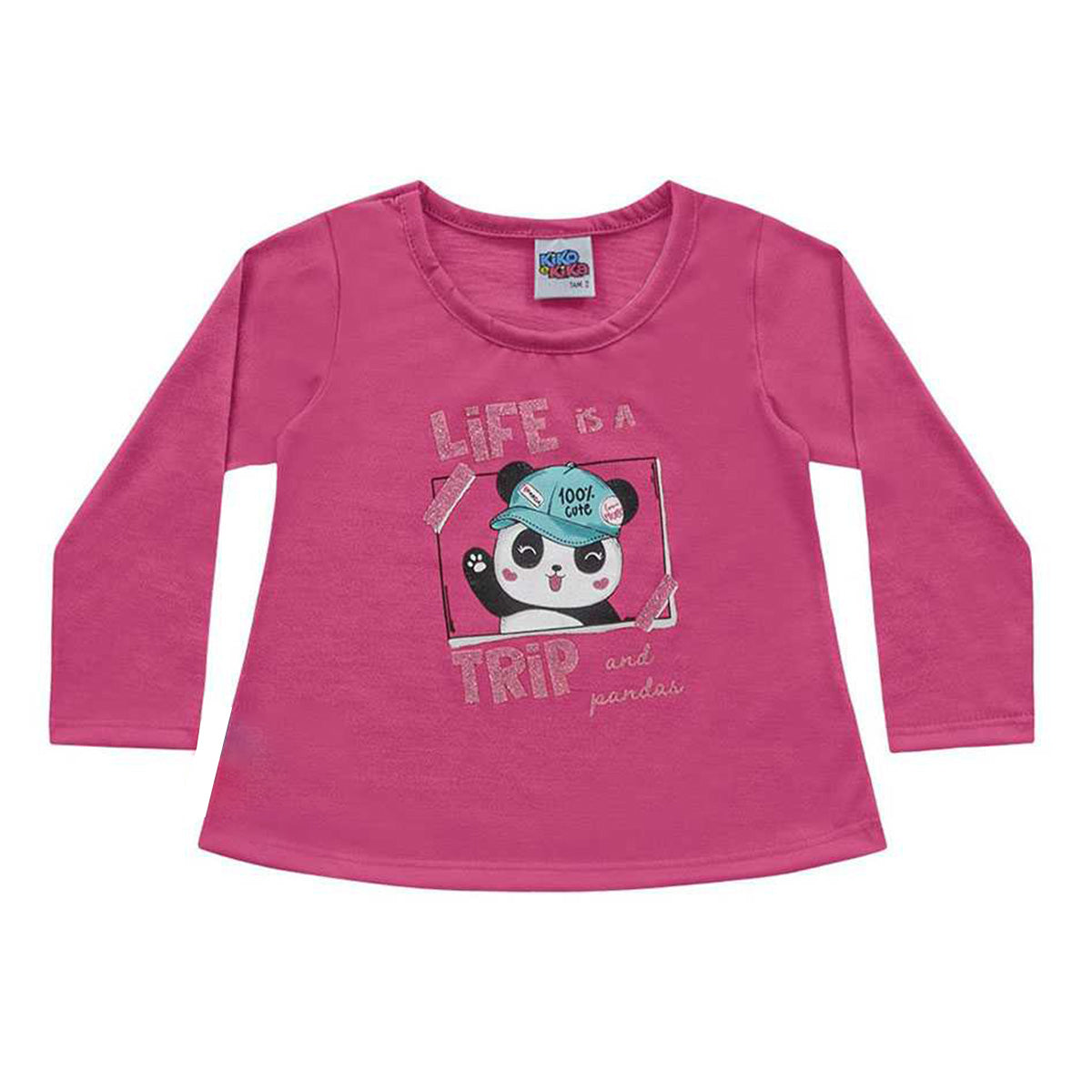 Blusa Infantil Menina Panda 100% Cute - Kiko e Kika