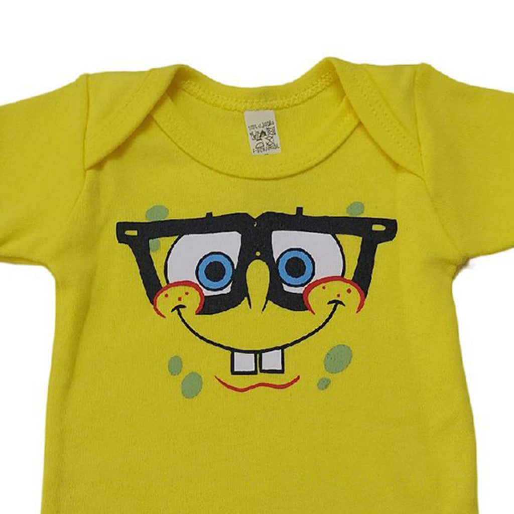 Body Manga Curta Bebê Unissex Bob Esponja