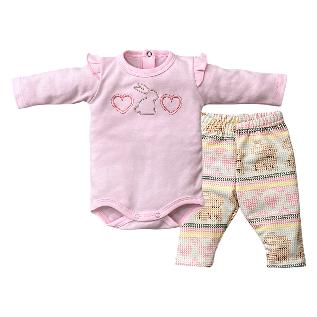 Conjunto Bebê Body Manga Longa e Calça Coelha - Tilly Baby