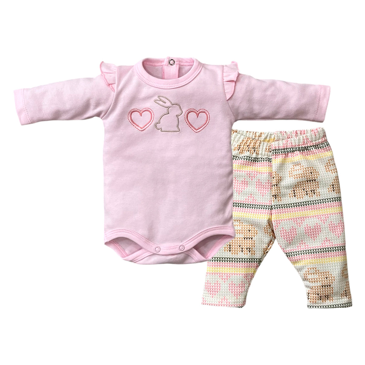 Conjunto Bebê Body Manga Longa e Calça Coelha - Tilly Baby