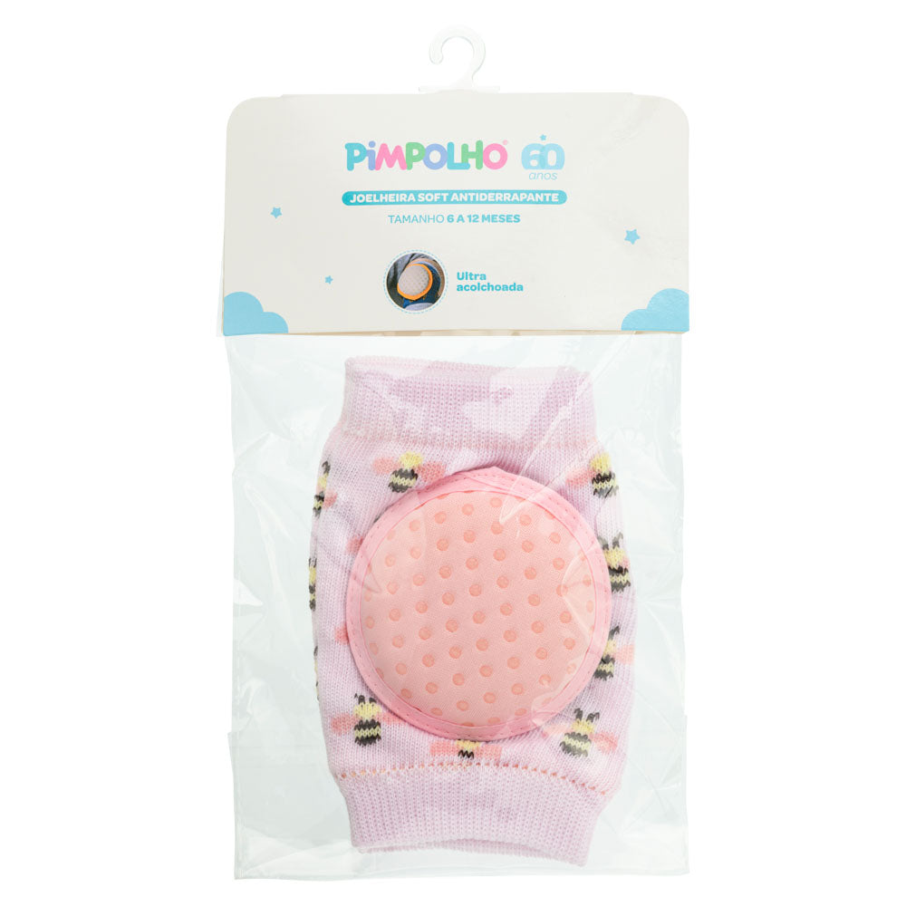 Joelheira Soft Bebê Menina Antiderrapante Abelhas - Pimpolho