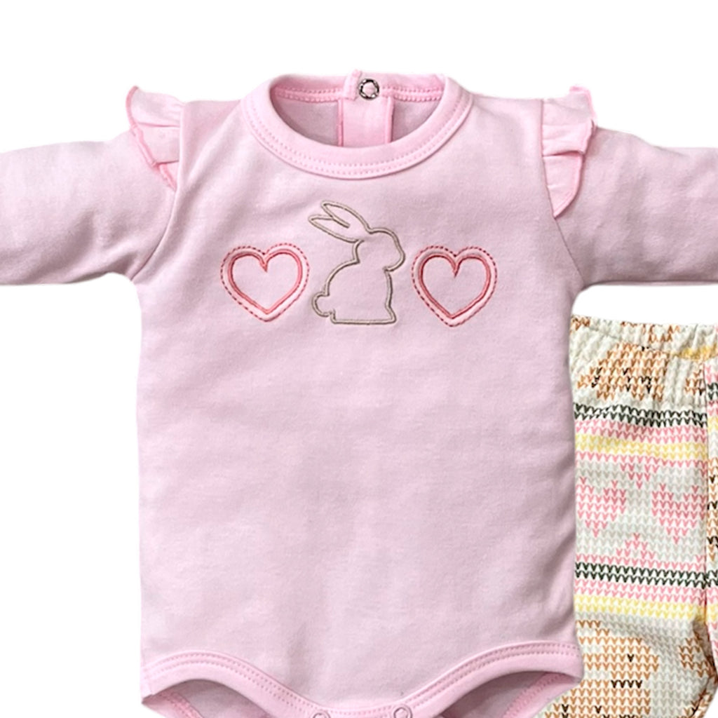Conjunto Bebê Body Manga Longa e Calça Coelha - Tilly Baby