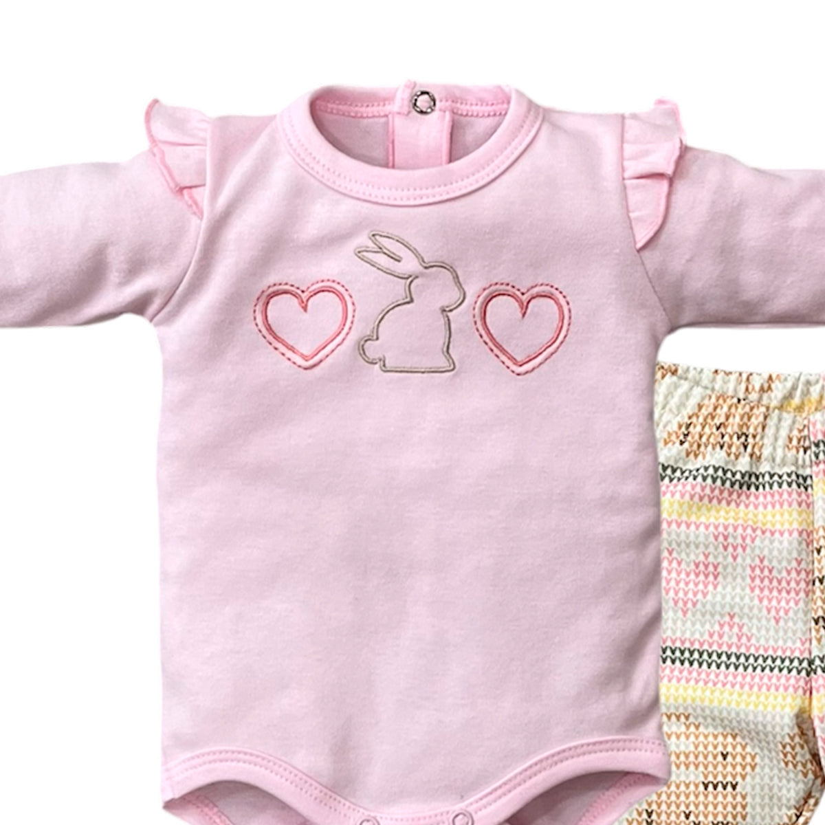 Conjunto Bebê Body Manga Longa e Calça Coelha - Tilly Baby