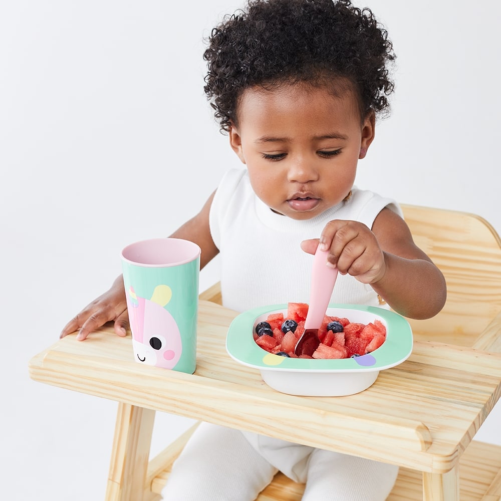 Kit Refeição Prato Raso, Bowl e Copo Buba Zoo Unicórnio - Buba