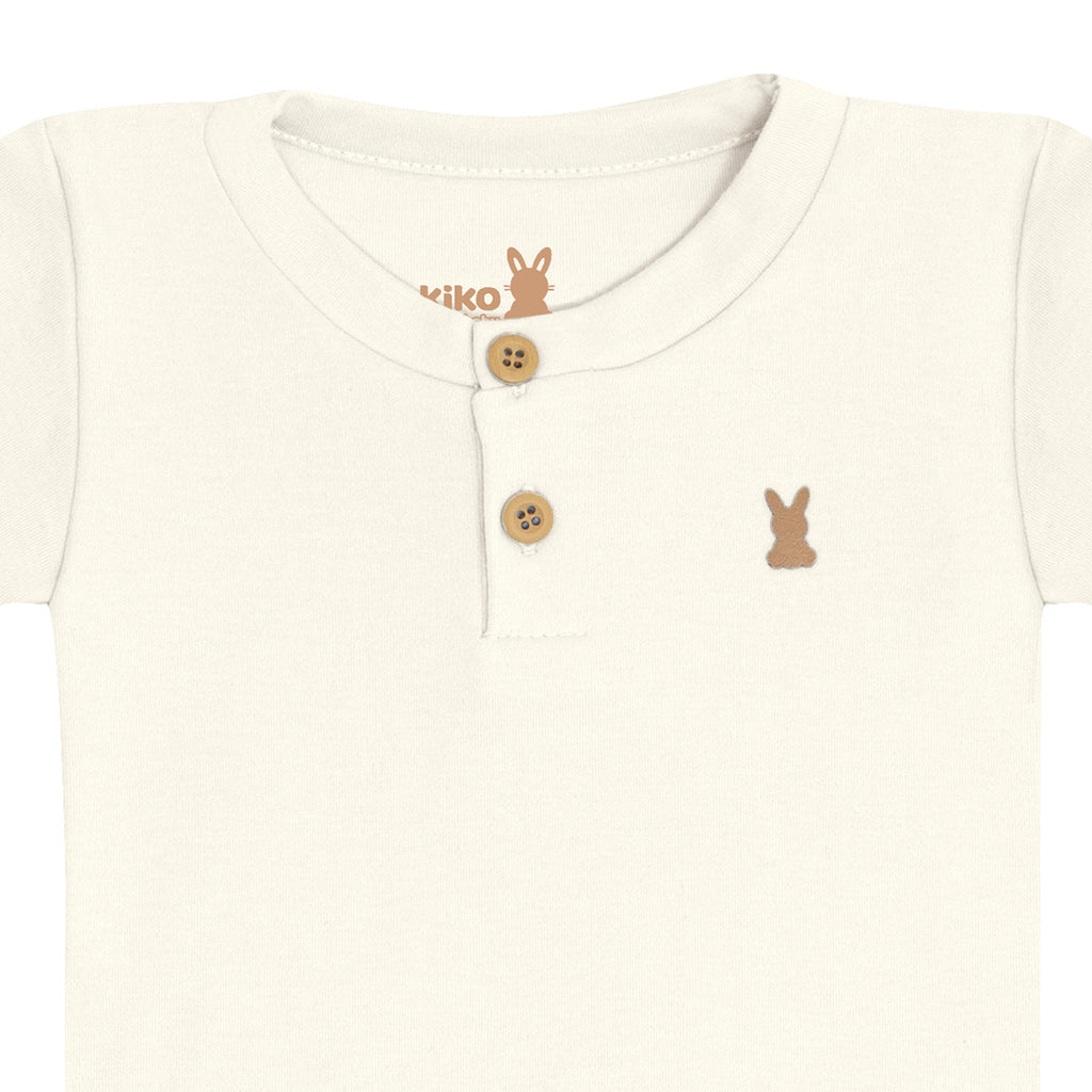 Body Manga Curta Bebê Menino Gola Portuguesa - Kiko Baby